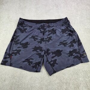 Rhone Mens Blue Camo Athletic Shorts Size XL Quick Dry Gym Workout